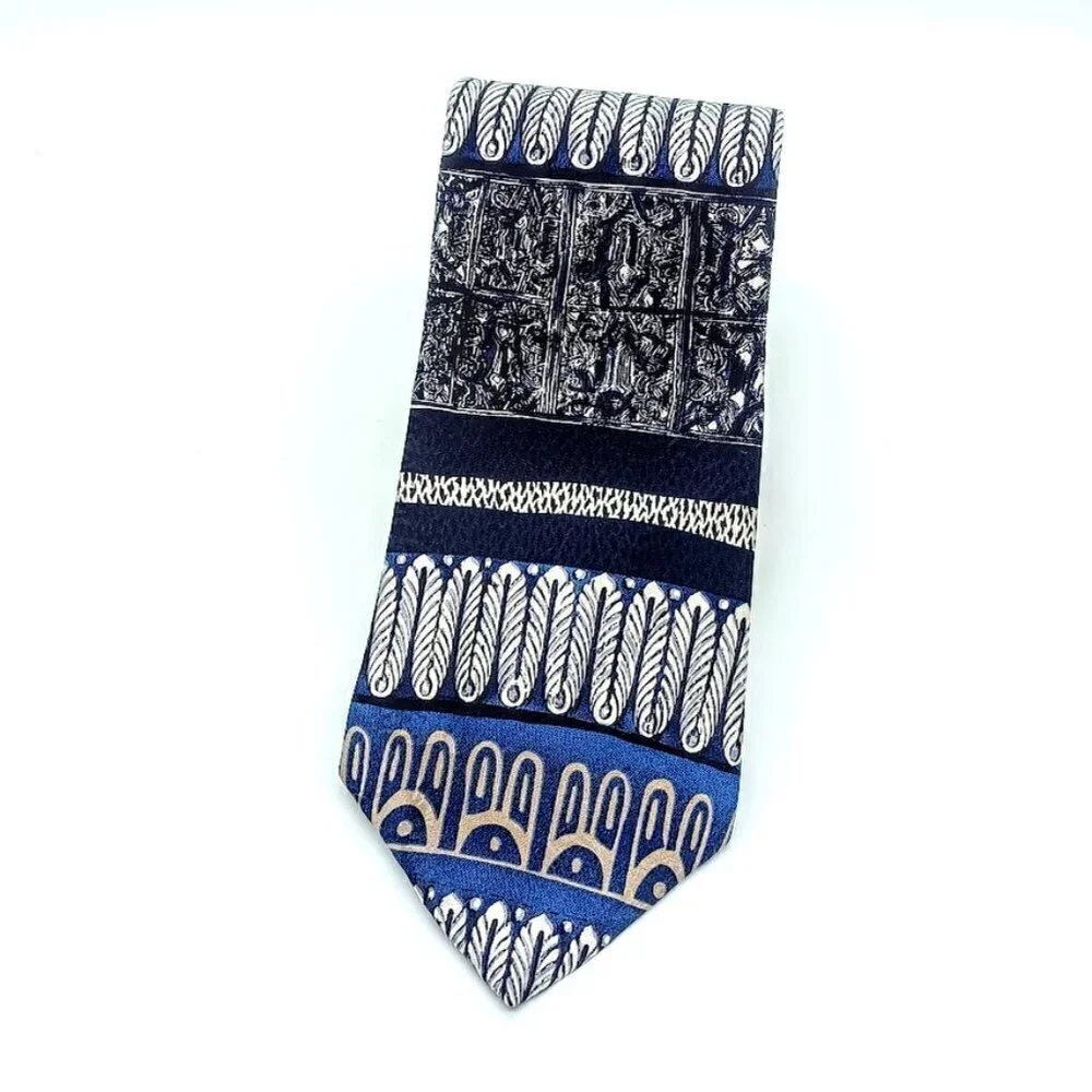 Oscar de la Renta Navy Blue Silk Tie